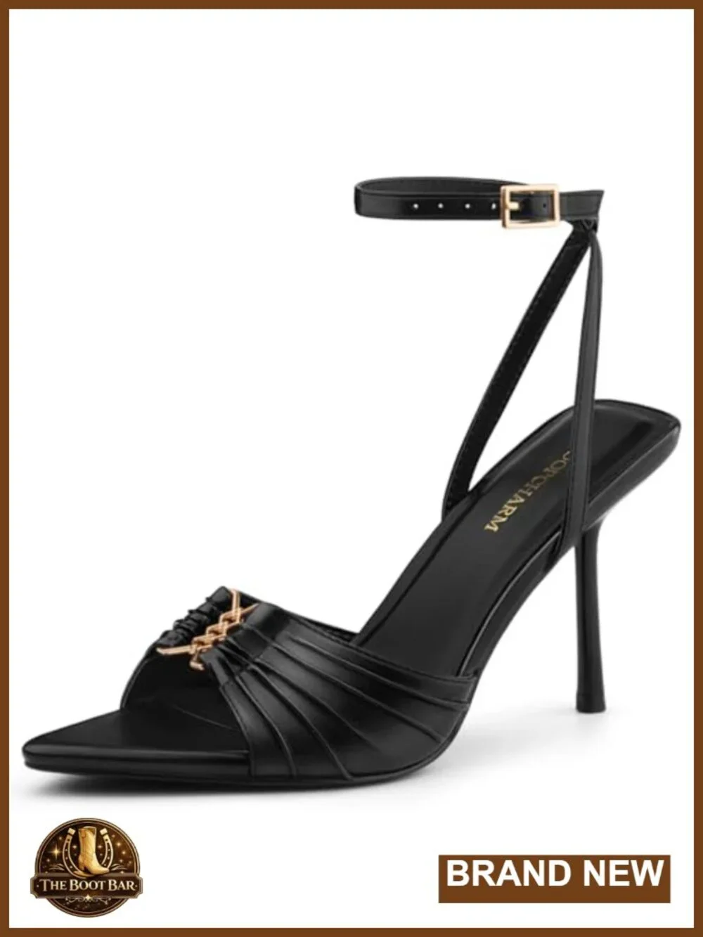 Women's Pointed Open Toe Stiletto Heels with Pleated Upper